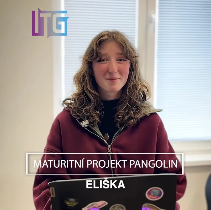 Eliška představuje maturitní projekt Pangolin.