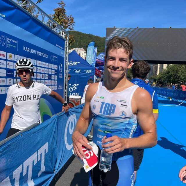 Matěj Hrdlička at the Czech Triathlon Championships in 2023
