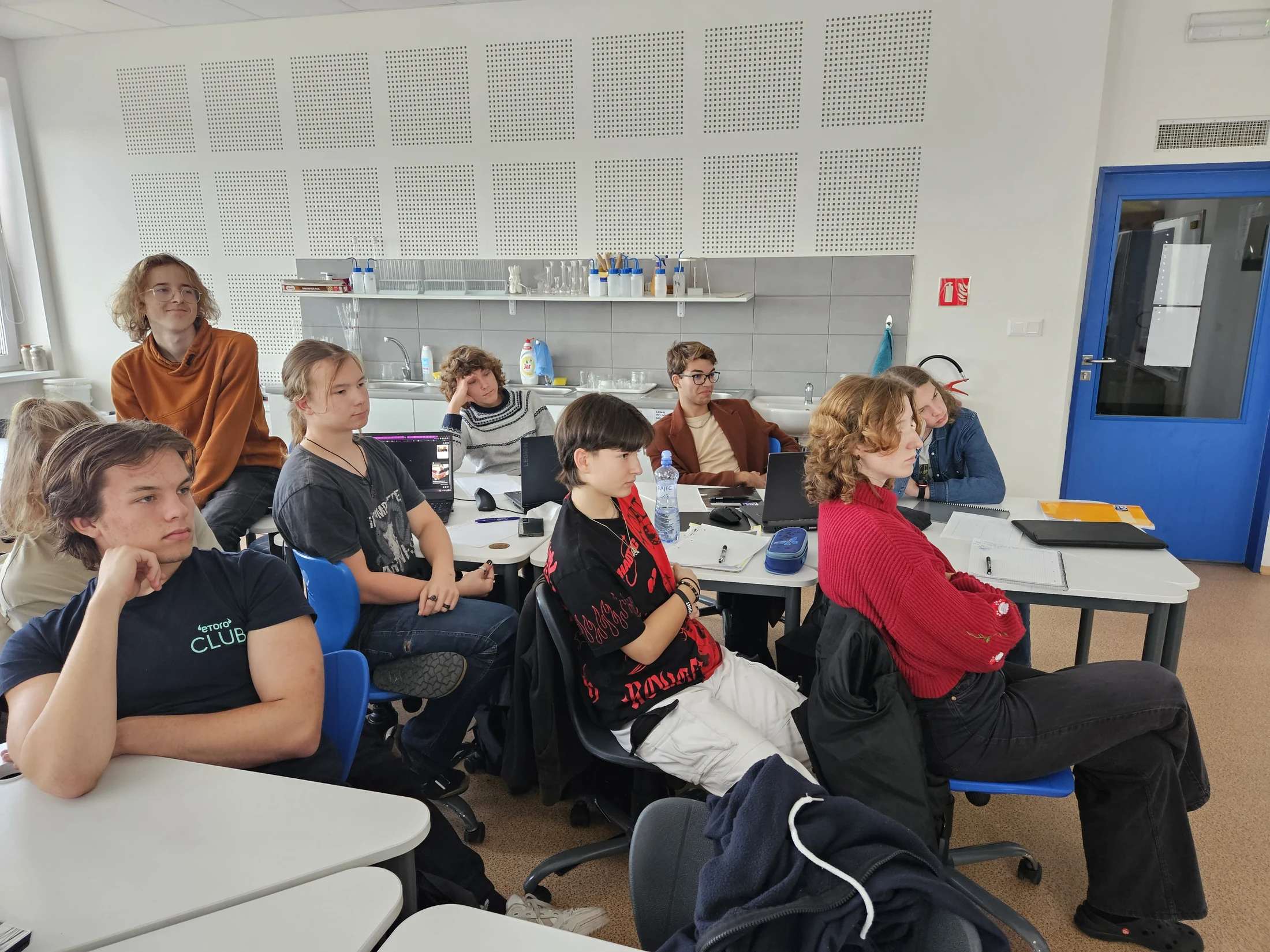 Applicants and their families visiting the school