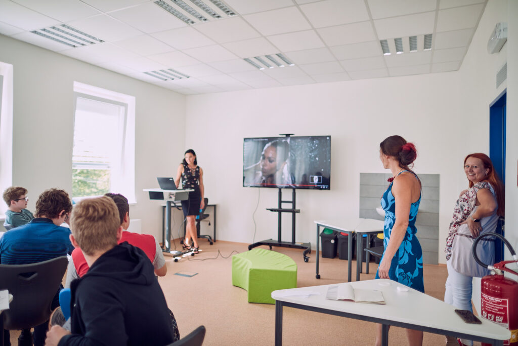 Teaching in a classroom
