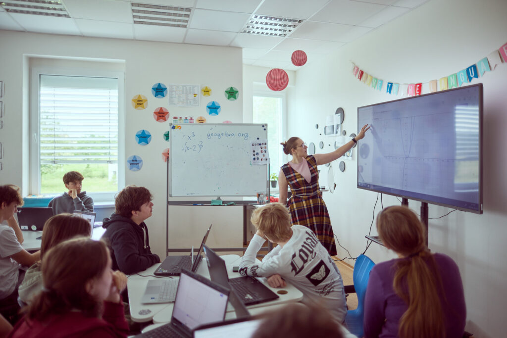 Teaching in a classroom