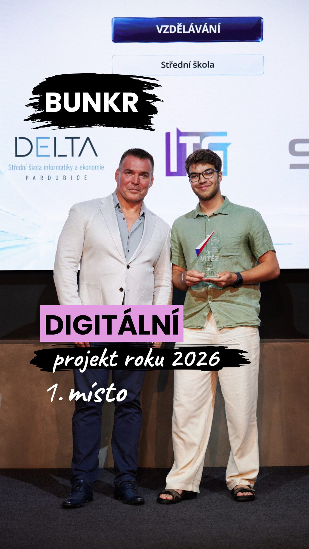 The BUNKR project receiving the Digital Project of the Year 2026 award